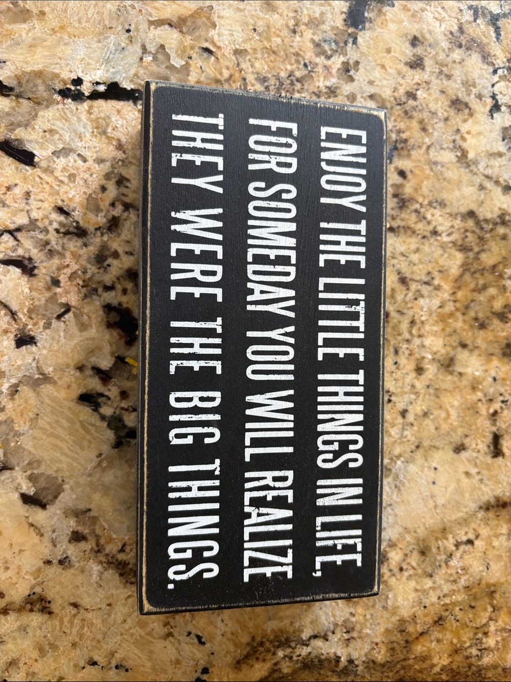 Primitives by Kathy Black and White 'Enjoy The Little Things' Wall Sign